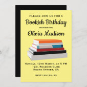 Invitation Book Lover Bookish Birthday Party (Devant / Derrière)