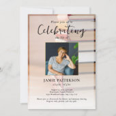 Invitation Book Lover Celebration of Life Your Photo Funeral (Devant)