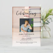 Invitation Book Lover Celebration of Life Your Photo Funeral (Debout devant)