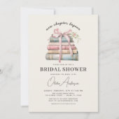 Invitation Book New Chapter Begins Pink Bow Bridal Shower (Devant)