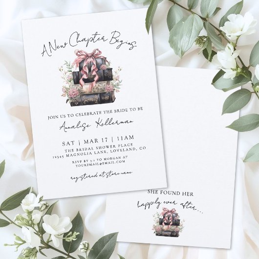 Invitation Book New Chapter Floral Bridal Shower