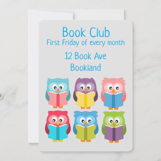 Invitation Bookclub owers groupe réservation de session (Devant)