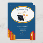 Invitation Bookends Graduation Party (Devant / Derrière)