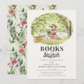 Invitation Books & Brunch Baby shower Ferret (Devant / Derrière)