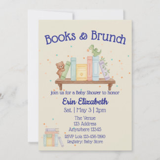 Invitation Books & Brunch Blue Baby Shower