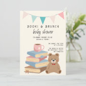 Invitation Books & Brunch Neutral Books & Teddy Baby Shower (Debout devant)