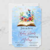 Invitation Bookworm Baby Magical Watercolor Baby shower (Devant)