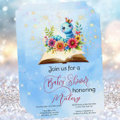 Invitation Bookworm Baby Magical Watercolor Baby shower