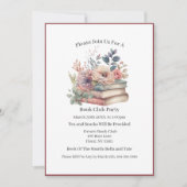 Invitation Bookworm professionnel, Book Club (Devant)