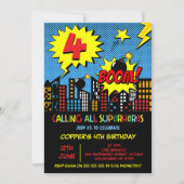 Invitation Boom Comic Superhero 4e anniversaire (Devant)