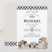 Invitation Boom Crash Monster Truck Bash Invite (Devant / Derrière)