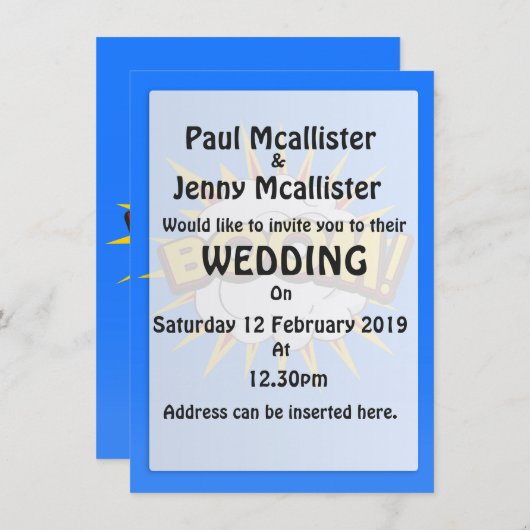 Invitation Boom ! Explosion de dessin (Devant / Derrière)