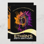 Invitation Boombox Anniversaire : Blast In Fun (Devant / Derrière)