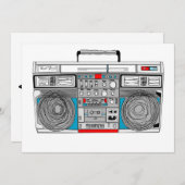 invitation boombox des années 80 (Devant / Derrière)