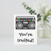 Invitation boombox rétro graveur graphique (Debout devant)