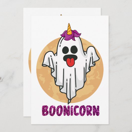 Invitation Boonicorn || Halloween (Devant / Derrière)