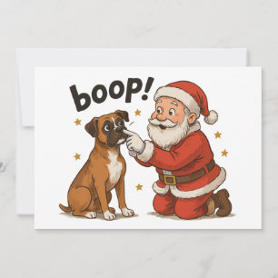 Invitation Boop Noël Santa Boxer Chien Nez Amoureux Animaux