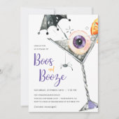Invitation Boos and Booze Adult Halloween Cocktail Party (Devant)
