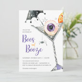 Invitation Boos and Booze Adult Halloween Cocktail Party (Debout devant)