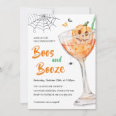 Invitation Boos and Booze Cocktail Halloween Party (Devant)