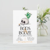 Invitation Boos and Booze Cocktail Modern Halloween Party (Debout devant)