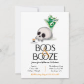 Invitation Boos and Booze Cocktail Modern Halloween Party (Devant)
