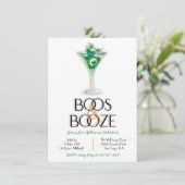 Invitation Boos and Booze Cocktail Modern Halloween Party Inv (Debout devant)
