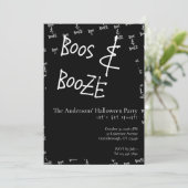 Invitation Boos and Booze Halloween Party (Debout devant)