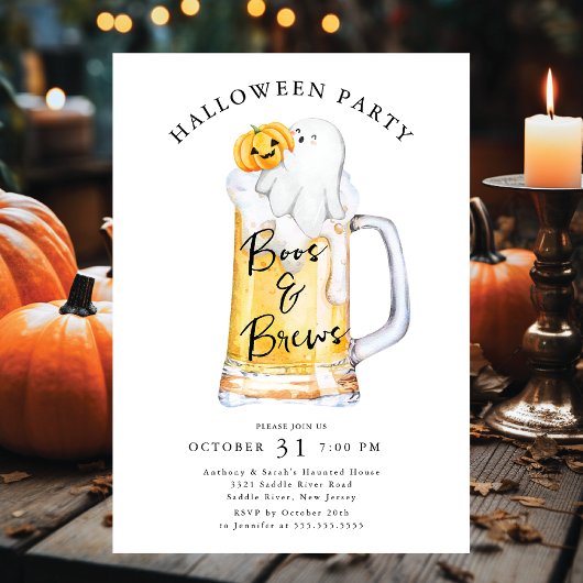 Invitation Boos and Brews Halloween Party