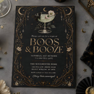 Invitation Boos & Booze Cocktail gothique céleste Halloween
