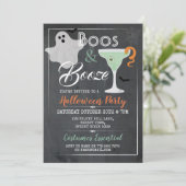 Invitation Boos & Booze Halloween Party Cocktail Éffrayant (Debout devant)