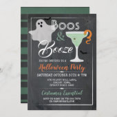 Invitation Boos & Booze Halloween Party Cocktail Éffrayant (Devant / Derrière)
