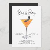 Invitation Boos & Booze Watercolor Cocktail Halloween Party (Devant / Derrière)
