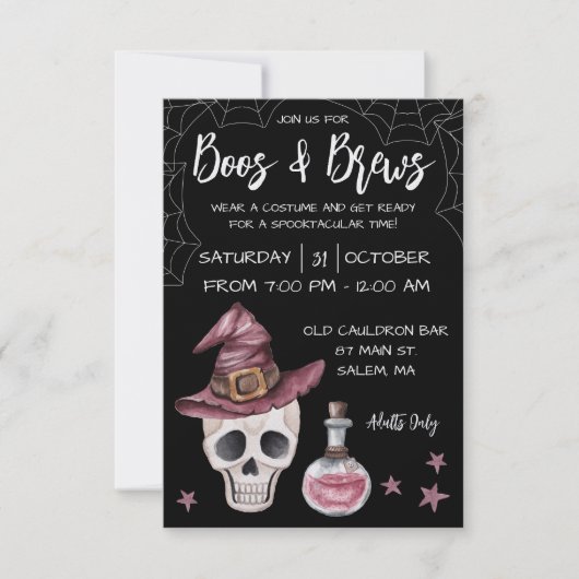 Invitation Boos & Brews Halloween Party (Devant)