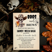 Invitation Boos & Brews Halloween Skull Beer Howdyween Party