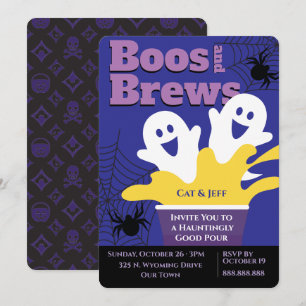 Invitation Boos & Brews, Soirée Bière Effrayante, Halloween A