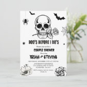 Invitation Boos D'Halloween Minimal Avant De Faire Couple Dou (Debout devant)