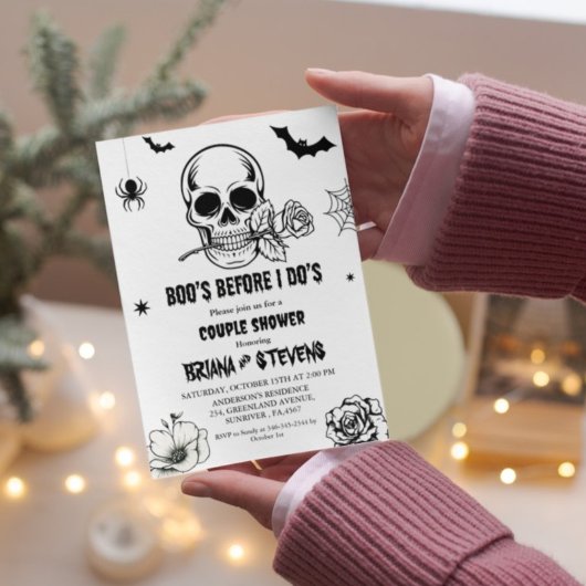 Invitation Boos D'Halloween Minimal Avant De Faire Couple Dou
