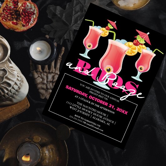 Invitation Boos et alcool éffrayant Adult halloween party