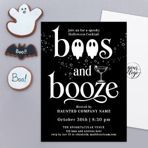 Invitation Boos et boissons noires Cocktail corporatif d'Hall