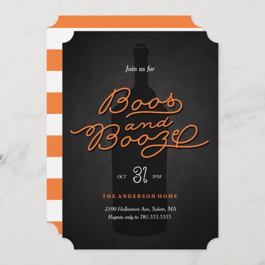 Invitation Boos et Booze (Devant / Derrière)