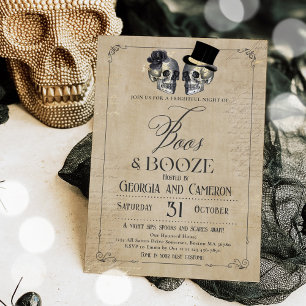 Invitation Boos Et Booze Adulte Halloween Parti Gothique
