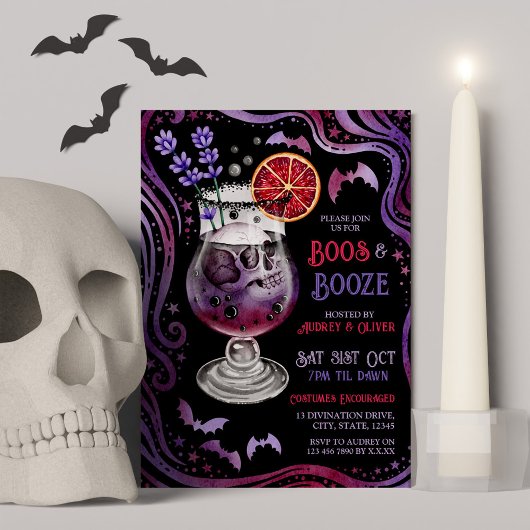 Invitation Boos et Booze Costumes et cocktails Halloween