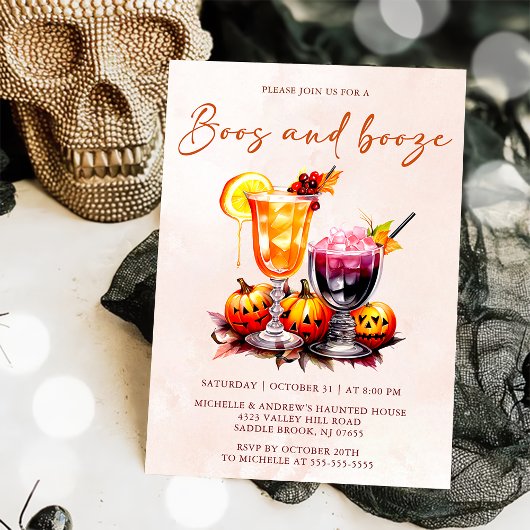 Invitation Boos Et Booze Halloween