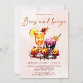 Invitation Boos Et Booze Halloween (Devant)