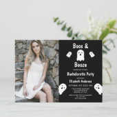 Invitation Boos et Booze Halloween Bachelorette Party (Debout devant)