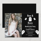 Invitation Boos et Booze Halloween Bachelorette Party (Devant / Derrière)