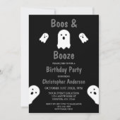 Invitation Boos et Booze Halloween fête d'anniversaire (Devant)