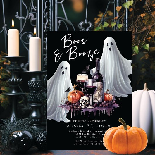 Invitation Boos et Booze Halloween Party