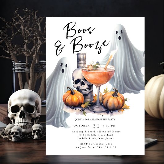 Invitation Boos et Booze Halloween Party